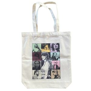 Taylor Swift Eras Tour Inspired Canvas Tote Bag Cotton 13.5 X 15 Inch